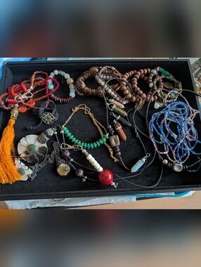 Mystic Bohemian Jewelry Lot Stones, Wood, Mixed Jewelry